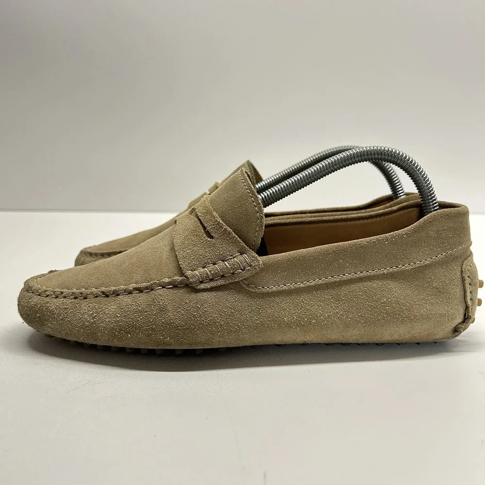 Jack Erwin Parker Penny Driving Loafers Men's Size 8 Classic Shoes Beige Suede